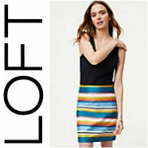 Summer Trend LOFT Multi-Striped Pencil Skirt